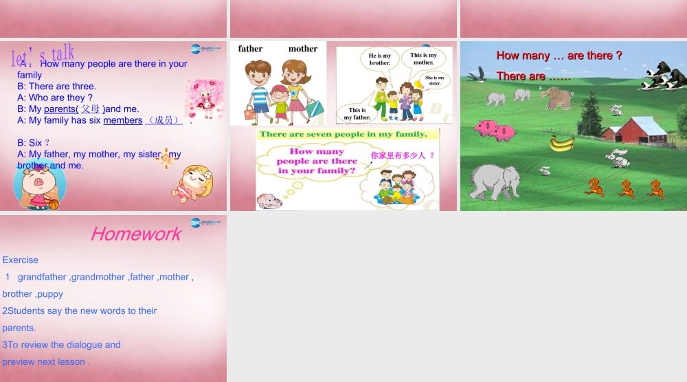 2014年秋四年级英语上册 Unit6 Meet My Family 课件4 人教PEP