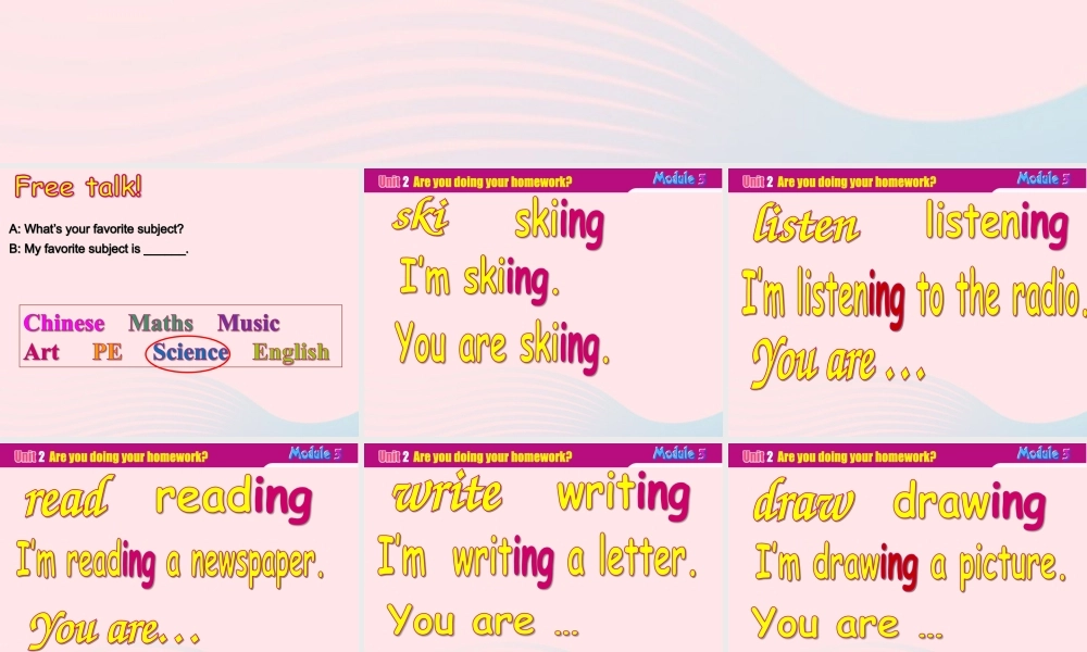 Unit 2 Are you doing your homework课件