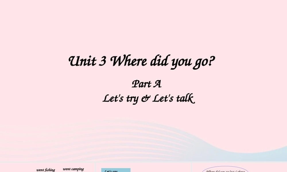 2020春六年级英语下册 Unit 3 Where did you go A Let's try Let's talk课件（含教学思路） 人教PEP版