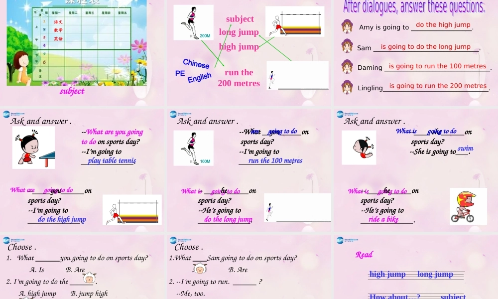 2014秋四年级英语上册 Module 9 Unit 2 I’m going to do the high jump课件4 外研版（三起）