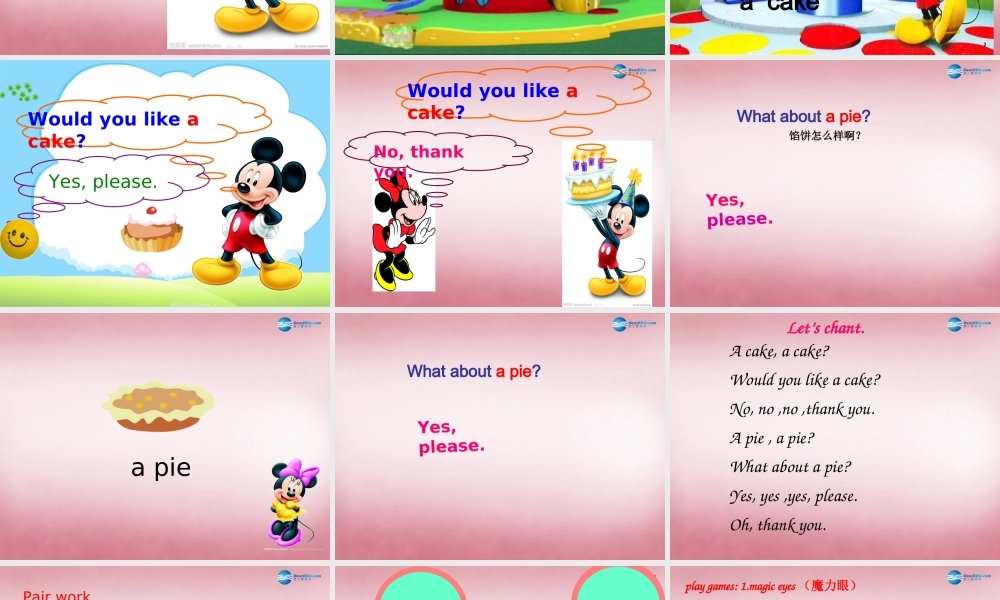 三年级英语上册 Unit7 Would you like a pie课件1 译林版