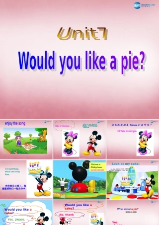 三年级英语上册 Unit7 Would you like a pie课件1 译林版