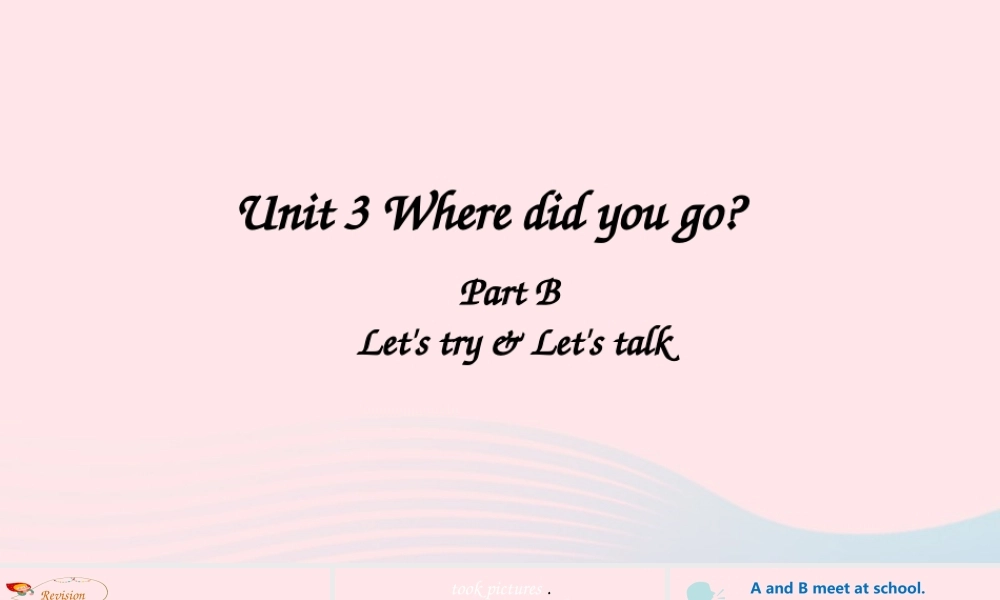 2020春六年级英语下册 Unit 3 Where did you go B Let's try Let's talk课件（含教学思路） 人教PEP版