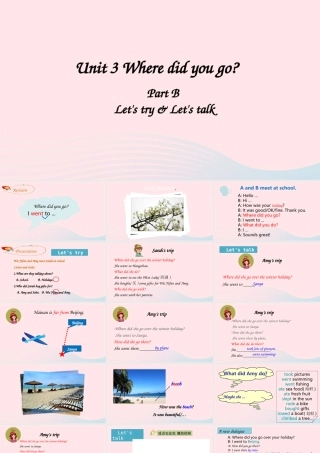 2020春六年级英语下册 Unit 3 Where did you go B Let's try Let's talk课件（含教学思路） 人教PEP版