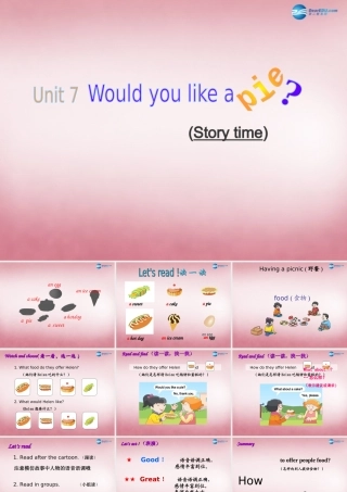 三年级英语上册 Unit7 Would you like a pie课件4 译林版