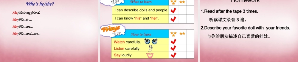 2014年秋四年级英语上册 Unit8 Dolls课件1 译林版