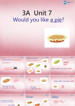 三年级英语上册 Unit7 Would you like a pie课件5 译林版