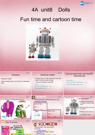 2014年秋四年级英语上册 Unit8 Dolls课件3 译林版