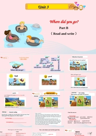 2020春六年级英语下册 Unit 3 Where did you go Part B Read and write课件+素材 人教PEP版