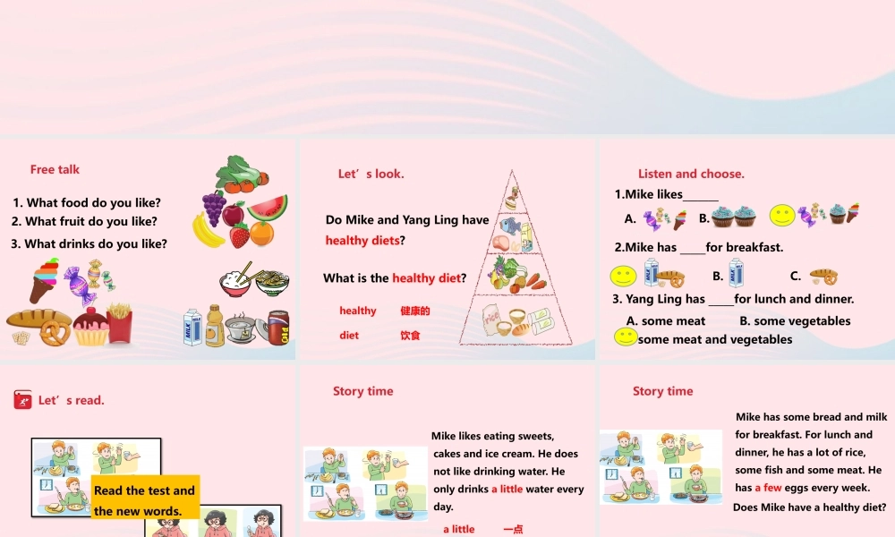 Unit 3 A healthy diet (第一课时) 课件