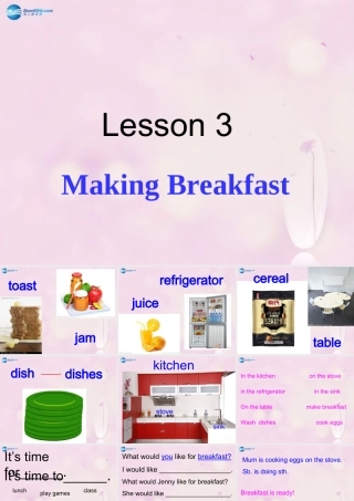 2014秋六年级英语上册 Lesson 3 Making Breakfast课件1 冀教版