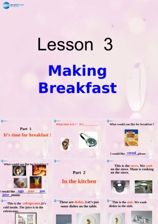 2014秋六年级英语上册 Lesson 3 Making Breakfast课件2 冀教版