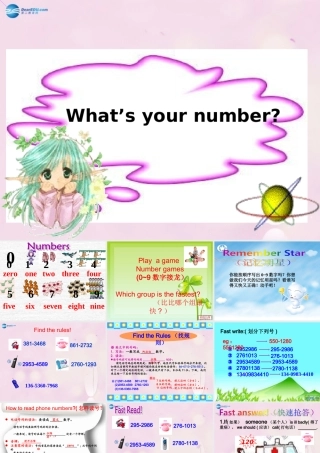 2014秋四年级英语上册 Unit 2 What’s your number课件2 人教版（精通）