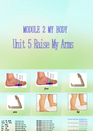 三年级英语上册《Module 2 Unit 5 Raise My Arms》课件 广州版广州版小学三年级上册英语课件