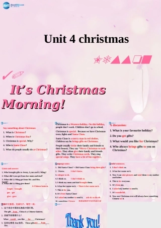 2014秋六年级英语上册 Lesson 30 It’s Christmas Morning!课件1 冀教版