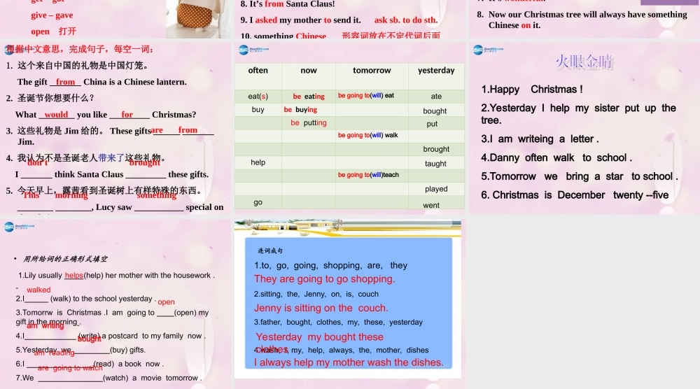 2014秋六年级英语上册 Lesson 30 It’s Christmas Morning!课件2 冀教版