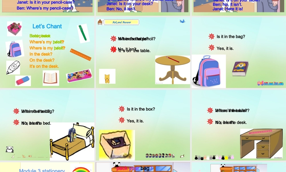 三年级英语上册《Module 3 Unit 8 Please Lend Me Your Ruler》课件 广州版广州版小学三年级上册英语课件