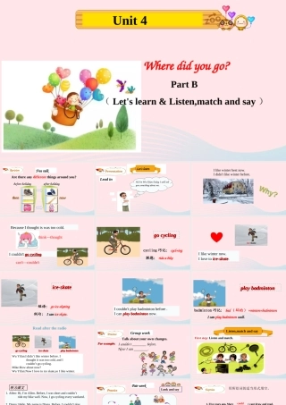 2020春六年级英语下册 Unit 4 Then and now Part B Let's learn Listen,match and say课件+素材 人教PEP版