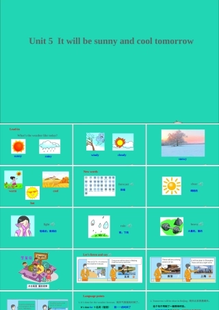 Unit 5  It will be sunny and cool tomorrow课件