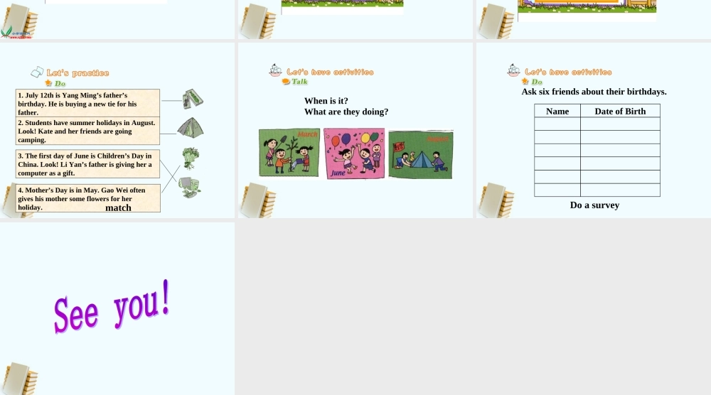 Unit 5 December is the last month.(二)