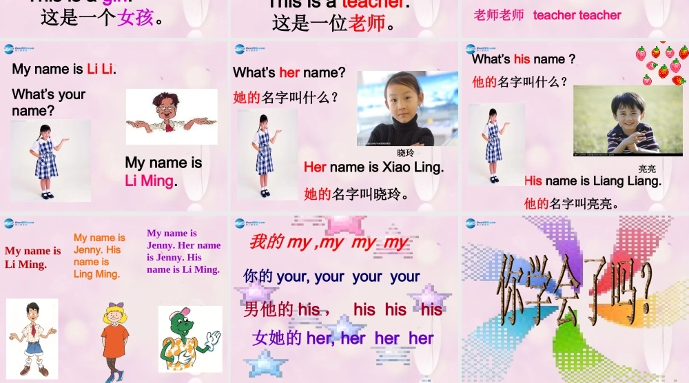 2014秋三年级英语上册 Lesson 2 Boy,Girl and Teacher课件 冀教版