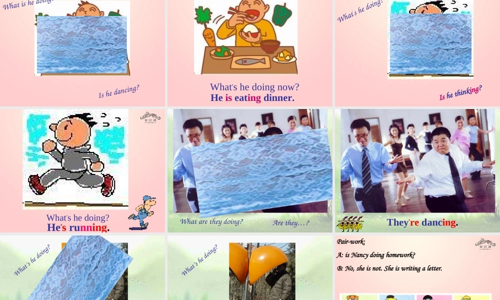 2015六年级英语下册 Unit 8 I'm watching TV（第2课时）课件 鲁教版五四制