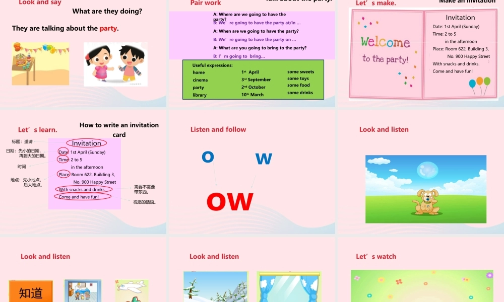 2020春六年级英语下册 Unit 5 A party（Grammar time Fun time Sound time）课件+素材 （新版）牛津译林版