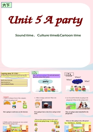 2020春六年级英语下册 Unit 5 A party（Sound time Culture time Cartoon time）课件+素材 （新版）牛津译林版