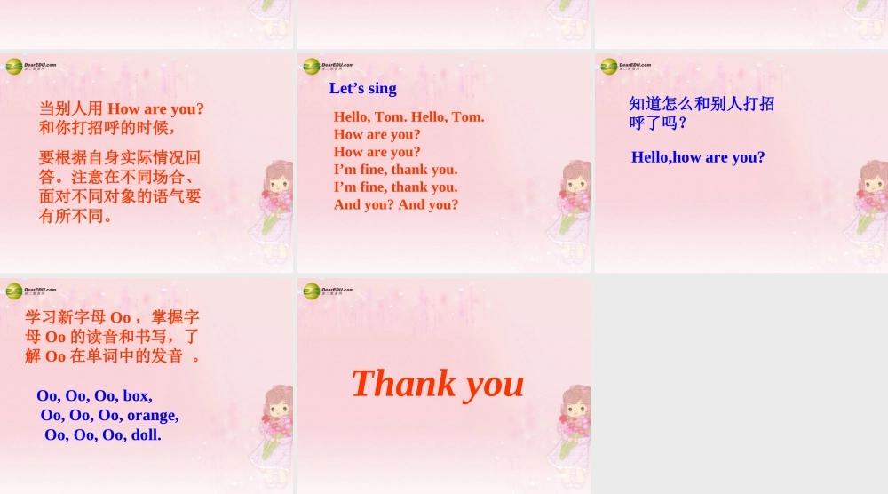 三年级英语下册 Unit1 How are you课件（2） 新版（湘少版）