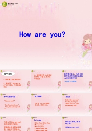 三年级英语下册 Unit1 How are you课件（2） 新版（湘少版）