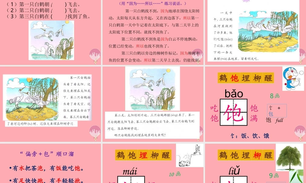 2017秋人教版语文二年级上册选读3《三只白鹤》ppt课件1