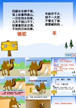 2017秋人教版语文二年级上册选读6《骆驼和羊》ppt课件1