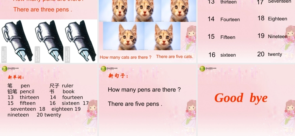 三年级英语下册 Unit6 How many pens are there课件 新版（湘少版）