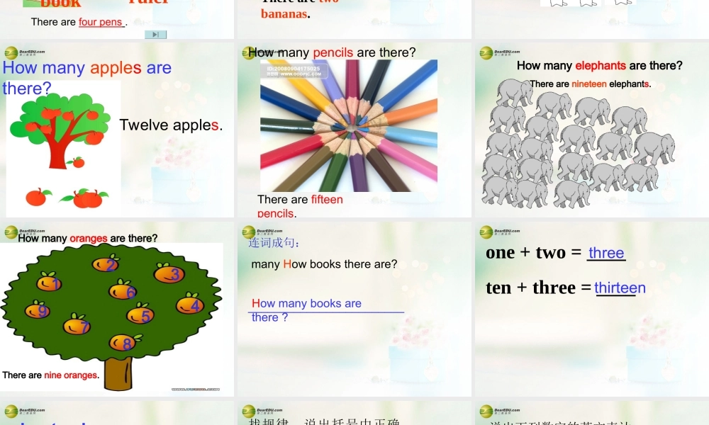 三年级英语下册 Unit6 How many pens are there课件（2） 新版（湘少版）