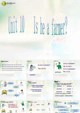 三年级英语下册 Unit10 Is he a farmer课件（2） 新版（湘少版）
