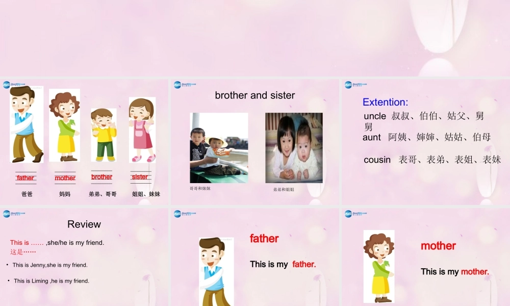 2014秋三年级英语上册 Lesson 19 Family课件1 冀教版
