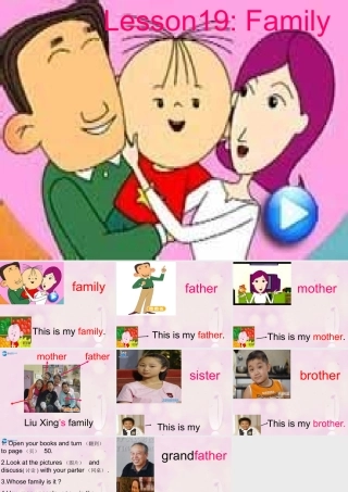 2014秋三年级英语上册 Lesson 19 Family课件3 冀教版