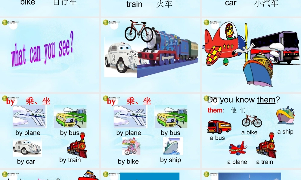 三年级英语下册 Unit12 I go to school by bus课件（1） 新版（湘少版）