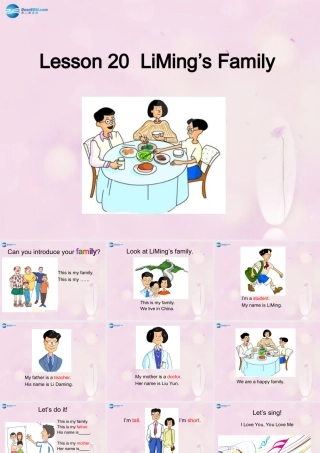 2014秋三年级英语上册 Lesson 20 Li Ming’s Family课件 冀教版