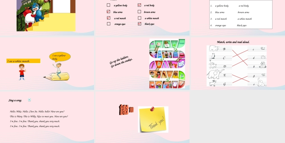 2019秋三年级英语上册 Recycle 1教学课件+素材 人教PEP版