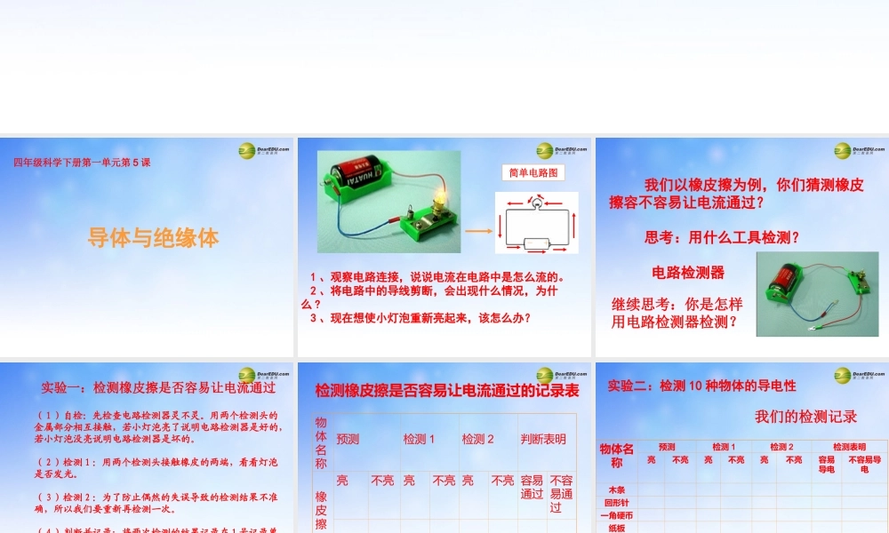 四年级科学下册 导体与绝缘体课件（1） 教科版