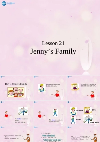 2014秋三年级英语上册 Lesson 21 Jenny’s Family课件2 冀教版