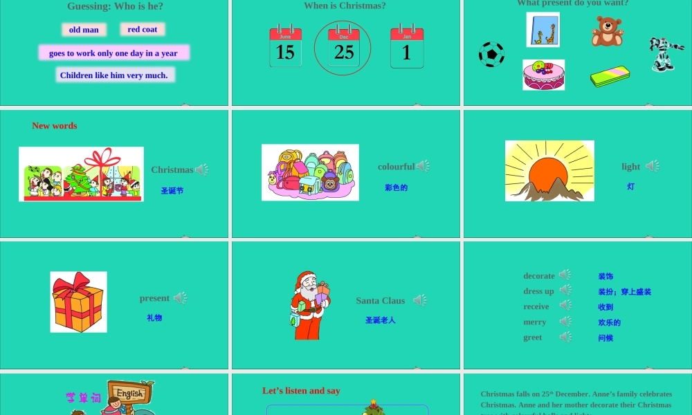 Unit 12 It's Christmas again课件