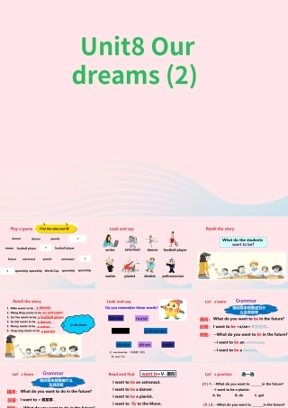 2020春六年级英语下册 Unit 8 Our dreams（Grammar time Fun time Sound time）课件+素材 （新版）牛津译林版
