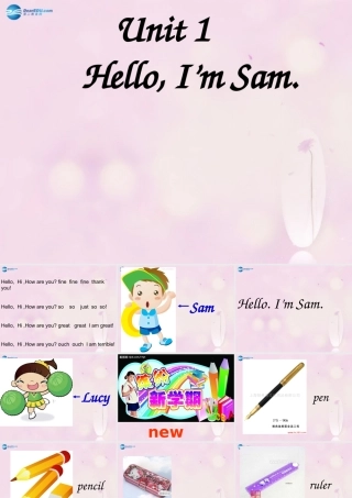 2014秋三年级英语上册 Module 1 Unit 1 I’m Sam课件4 外研版（一起）