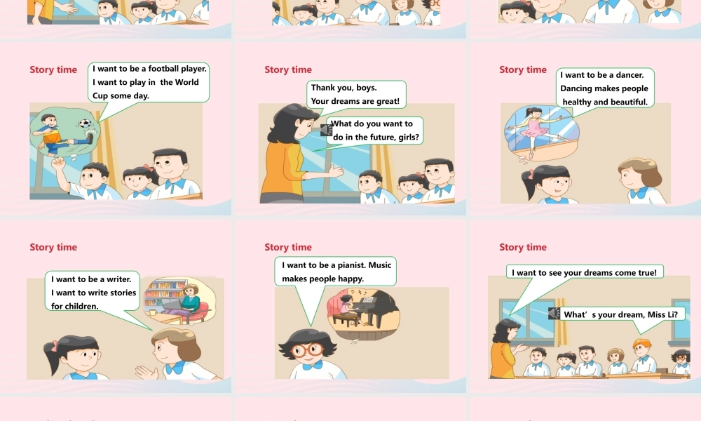 2020春六年级英语下册 Unit 8 Our dreams（Story time）课件1+素材 （新版）牛津译林版