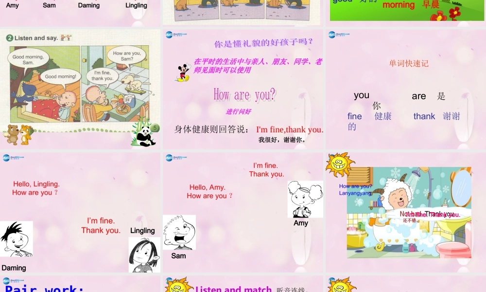 2014秋三年级英语上册 Module 1 Unit 2 How are you课件3 外研版（一起）