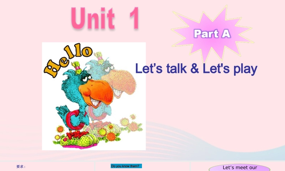 2019秋三年级英语上册 Unit 1 Hello A Let's talk教学课件+素材 人教PEP版