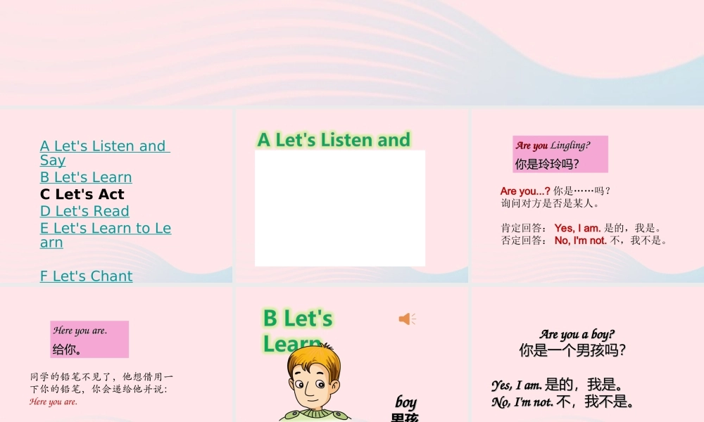 2020春三年级英语下册 Unit 2 Are you Lingling课件+素材 湘少版