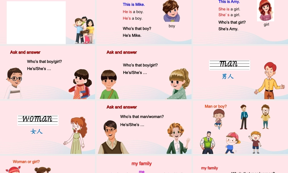 2020春三年级英语下册 Unit 2 My family A Let's learn Let's chant课件+素材 人教PEP版